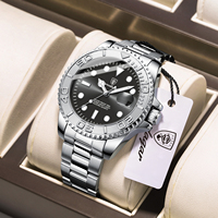 Poedagar Vente en Gros Montres de Luxe pour Hommes Bracelet Acier Inoxydable Montre à Quartz Étanche Lumineuse pour Hommes