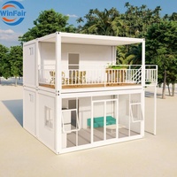 Maison conteneur modulaire mobile économique personnalisée WinFair avec véranda pour église / salle de jeux / studio de tatouage / conteneur de vie