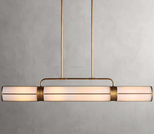 Remming lineer avize yemek odası süt cam pirinç avize amerikan tarzı asılı lamba ofis uzun kolye ışıkları - Product Image 1