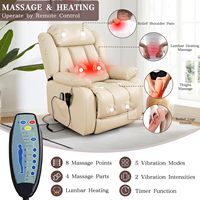 Fauteuil inclinable électrique à positionnement infini pour personnes âgées, avec double moteur, massage et chauffage, repose-pieds extensible