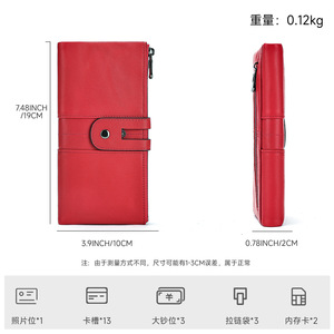 Andong Leather Long <b>Wallet</b> <b>Purse</b> for Women Real Genuine Cow Leather Retro Fashion Clutch <b>Phone</b> Pocket Bag Rfid Blocking <b>Purses</b> - Product Image 4