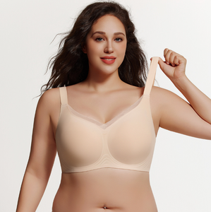 Soutiens-gorge sans couture pour femmes, sans armatures, push-up, couvrant entièrement, en maille en <span class=keywords><strong>V</strong></span>, bralettes douces, soutien-gorge de tous les jours - Product Image 1