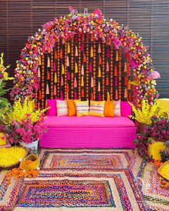 Traditional Indian Customized Artificial Flower Row Wedding Backdrop <b>Arch</b> <b>Decor</b> Artificial Wedding Hanging Flower Wedding <b>Decor</b> - Product Image 4