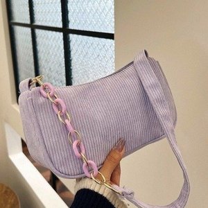 <span class=keywords><strong>Bolso</strong></span> Retro de moda para <span class=keywords><strong>mujer</strong></span>, con <span class=keywords><strong>cadena</strong></span> <span class=keywords><strong>bolso</strong></span> de hombro a la moda de pana, <span class=keywords><strong>bolso</strong></span> ligero para axilas para primavera, mango único - Product Image 2