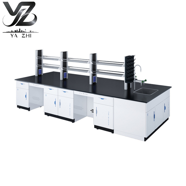 Yazhi Modern School Stainless Steel Central Platform Side Laboratory Console Test Table Workbench Test Bench