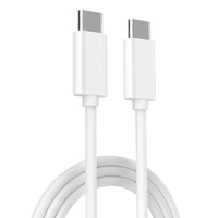 Cable USB 3.2 Tipo-C a Tipo-C, Conectores Niquelados, Carga Rápida de 5A, Transferencia de Datos de 10Gbps, Blindaje Trenzado, ABS Blanco