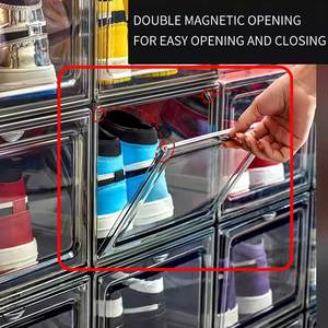 Hộp đựng giày nhựa PET trong suốt, xếp chồng được, gấp gọn, khuyến mãi lớn, thích hợp cho giày thể thao, giày cao gót, v.v. - Product Image 4