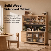 Buffet mural moderne en bois massif de style européen, multifonctionnel, pour vin et thé, armoire de rangement durable pour cuisine et salle à manger