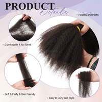 Originea Nuovo Arrivo Capelli Umani Afro Kinky Bulk per Crochet, Capelli Umani Lisci Kinky Bulk per Extension e Intrecciatura, Ingrosso