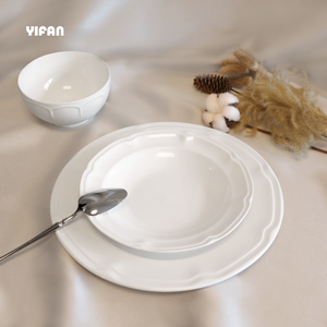 Customization Luxury Nordic White New Bone China Porcelain Plates Round Dinner Plates and Bolw <b>Dinnerware</b> Sets for Wedding - Product Image 4