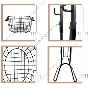 Detachable Three Tier Wrought Iron Storage Basket Black <b>Standing</b> Kitchen Living Room Fruit <b>Vegetable</b> Snack Rack - Product Image 3