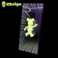 Enseigne publicitaire spectaculaire personnalisée XDSign en aluminium rectangulaire avec éclairage LED, enseigne 3D multicouche à effet miroir infini, certifiée IP68 CE