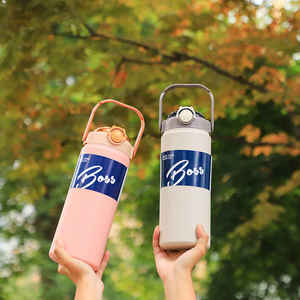 Highvalue Stainless Steel Vacuum Insulated Water Bottle with Handle and Double Straw Leak-Proof Eco-Friendly Business Gift - Product Image 2