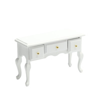 Haochang 1:12 maison de poupée mini commode en bois avec pieds incurvés table d'appoint trois grille armoire miniature jeu de nourriture rétro d