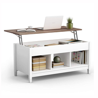 Japandi chinois moderne table basse à plateau relevable réglable en hauteur avec concepteur de stockage de livres pour le salon