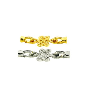 Cierre de Collar con Nudo Chino, Chapado en Oro de 18K, Plata con Circonita Cúbica, para Fabricación de Joyería, Componentes DIY - Product Image 5