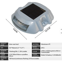 Marqueur solaire 12 LED, clignotant latéral de sécurité routière, pointe réfléchissante en aluminium, feux clignotants pour aménagement routier