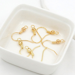 18K Gold Plated Hollow Ball Ear Hook <b>Copper</b> Jewelry Findings For Earring Making DIY Accessories Round Spring <b>Lantern</b> Design - Product Image 3