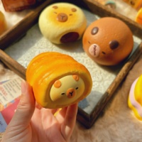 Mugica Capybara Bread Squishy Asli - Penghilang Stres, Slow Rebound, Super Lucu, Bahan PU, Unisex