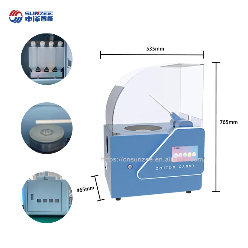 2023 Mini máquina expendedora de hilo de hadas de algodón de azúcar comercial completamente automática con aceptador de tarjetas de crédito