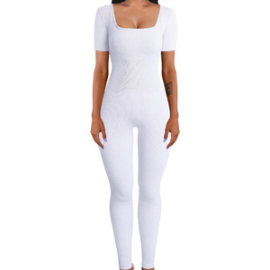 Ilivebrand <span class=keywords><strong>Tuta</strong></span> Aderente Senza Maniche con Scollo Quadrato, Body Elasticizzato <span class=keywords><strong>a</strong></span> <span class=keywords><strong>Costine</strong></span> per Fitness e Yoga da Donna - Product Image 2