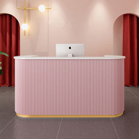Bureau d'accueil personnalisable en MDF, moderne, luxueux, écologique, durable, garantie 3 ans, vente en gros, mobilier de bureau en bois, comptoir d'accueil