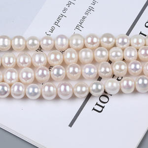 7-8mm White Punch Nearly Round Natural Freshwater Cultured Pearl DIY Necklace <b>Bracelet</b> Semi-Finished <b>String</b> Loose Pearls - Product Image 2