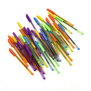 Stylo gel en plastique personnalisé pas cher avec logo, largeur d'écriture 1,0 mm, encre bleue, emballé en boîte pour fournitures scolaires et de bureau - Product Image 5