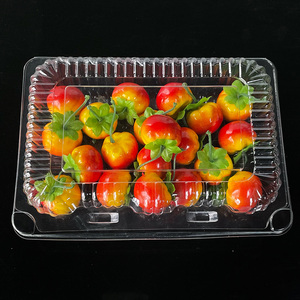 Disposable plastic PET fruit packaging clamshell
