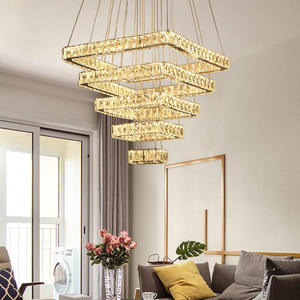Modern Led Pendant <b>Light</b> Simple Living Room Lighting square Crystal Luxury <b>Chandelier</b> - Product Image 4