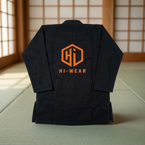 ชุดยูโด Hi-Wear สีดำ สำหรับผู้ใหญ่ ผู้ชาย ผ้าฝ้าย ชุดศิลปะการต่อสู้ ปักโลโก้ด้านหลัง ทรงปกติ - Product Image 2