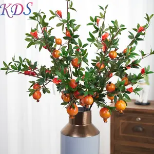 Árbol de limón, frutas rojas y flores, decoración <span class=keywords><strong>para</strong></span> el hogar, boda, simulación de manzana, limón, fruta, planta falsa - Product Image 1