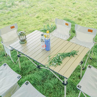 Table de camping pliable extensible, grande table pliante en aluminium pour l'extérieur, convient à 4 à 6 personnes