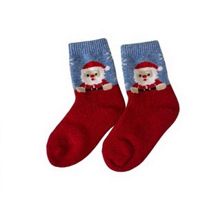 Kids Santa Claus Christmas Crew <b>Socks</b> Red Warm Knitted 60% Wool Winter <b>Socks</b> for Children Holiday <b>Gift</b> - Product Image 3