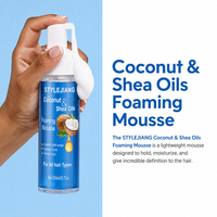 Mousse Coiffante 258ml à l'Huile de Coco et de Karité pour Cheveux Bouclés, Marque Privée, Emballage Personnalisé, Fabricant OEM