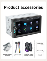 Autoradio Android BQCC 7 pouces à double DIN avec Carplay sans fil, navigation GPS USB, Wifi, lecteur multimédia FM, charge Type-C