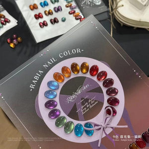 Rabia – Kit de vernis à ongles gel magnétique effet œil de chat 9 couleurs, 15 ml/flacon, gel UV à retirer par trempage, longue tenue, scintillant pour salon de manucure - Product Image 2