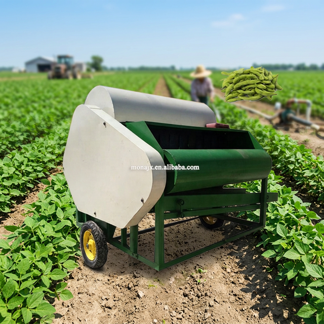 Automatic Fresh Beans Peas Picker Soybean Pods Picking Harvesting Machine Price