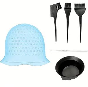 Casquette <span class=keywords><strong>de</strong></span> coloration en silicone <span class=keywords><strong>de</strong></span> qualité professionnelle avec aiguille pour mèches, outil <span class=keywords><strong>de</strong></span> <span class=keywords><strong>coiffure</strong></span> à <span class=keywords><strong>domicile</strong></span> - Product Image 3