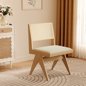 2022 حار تصميم الحد الأدنى الصلبة المطاط المنسوجة الروطان كرسي الطعام المنزل المكتب وأثاث الفندق ، استخدام شقة - Product Image 2