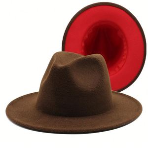 Chapeau Fedora classique bicolore pour homme, casquette jazz à large bord, chapeau plat d'église pour femme, chapeau Panama - Product Image 3