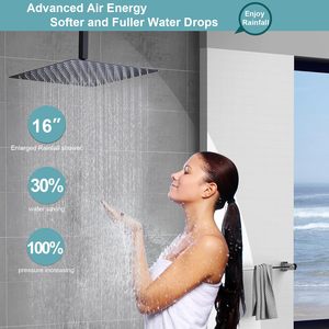 <span class=keywords><strong>Douche</strong></span> de <span class=keywords><strong>plafond</strong></span> à effet pluie noir mat 16 pouces, système de <span class=keywords><strong>douche</strong></span> numérique thermostatique en laiton avec robinet de température à bouton-poussoir - Product Image 6