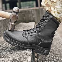 Chaussures tactiques pour hommes avec semelle extérieure en caoutchouc, fermeture de type botte, pour la randonnée en extérieur, style Martin