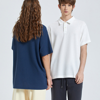 Vêtements streetwear de haute qualité, coupe ample, logo personnalisé, polos en tissu gaufré pour hommes