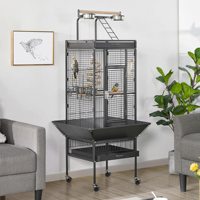 Yaheetech Cage à oiseaux 61 pouces avec plateau, sur pied roulant, en fer forgé, pour Cockatiels, Quakers, Conures, Parakeets, Agapornis, Pinsons
