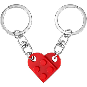 Regalos para Parejas, Juego de Llaveros con Forma de Corazón, Llavero de Corazón Rojo para Parejas, 2 Piezas, Regalo de San Valentín - Product Image 1