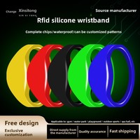 Pulsera de silicona de alta frecuencia con mini etiqueta, venta al por mayor, pulsera NFC para exteriores para control de acceso de bloqueo inteligente, pulsera RFID IC