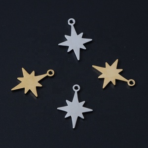 Ciondolo a Stella Classico in Acciaio Inossidabile Lucidato a Specchio di Alta Qualità, Placcato Oro 18k, per Bracciali e Collane, Componenti per Gioielli Fai-da-Te - Product Image 5