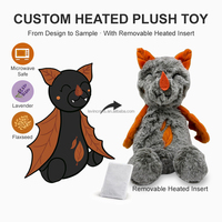 Fabricant de jouets en peluche chauffants personnalisés, design champignon avec insert chauffant amovible pour micro-ondes, usine de jouets en peluche OEM