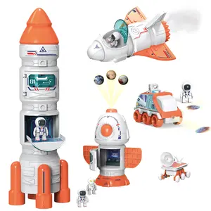 儿童经典组装玩具玩天文冒险飞船投影喷雾火箭角色扮演玩具套装与轻音乐